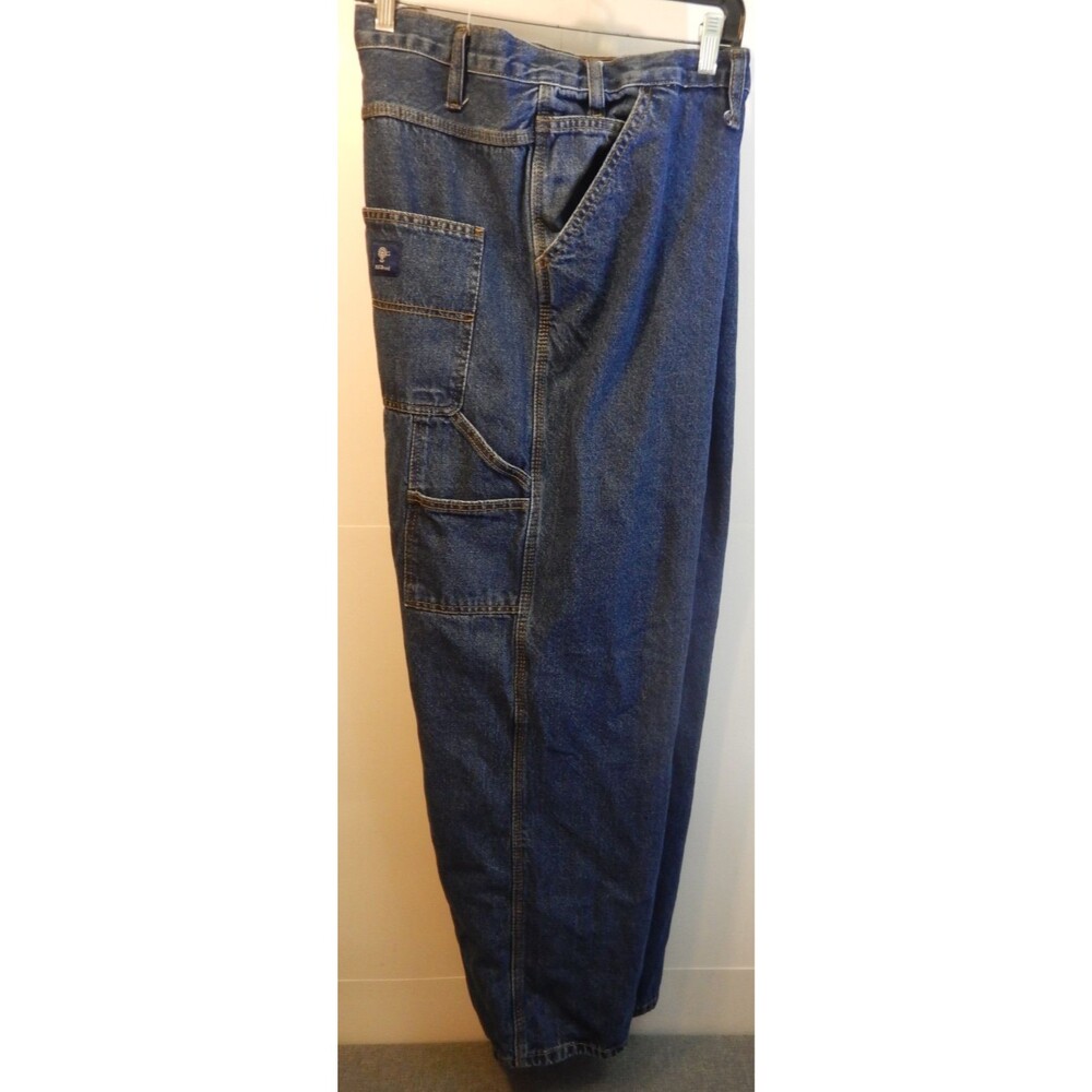 RK Brand Carpenter Jeans Mens 44x32 Blue Denim Rural King Workwear 100% Cotton